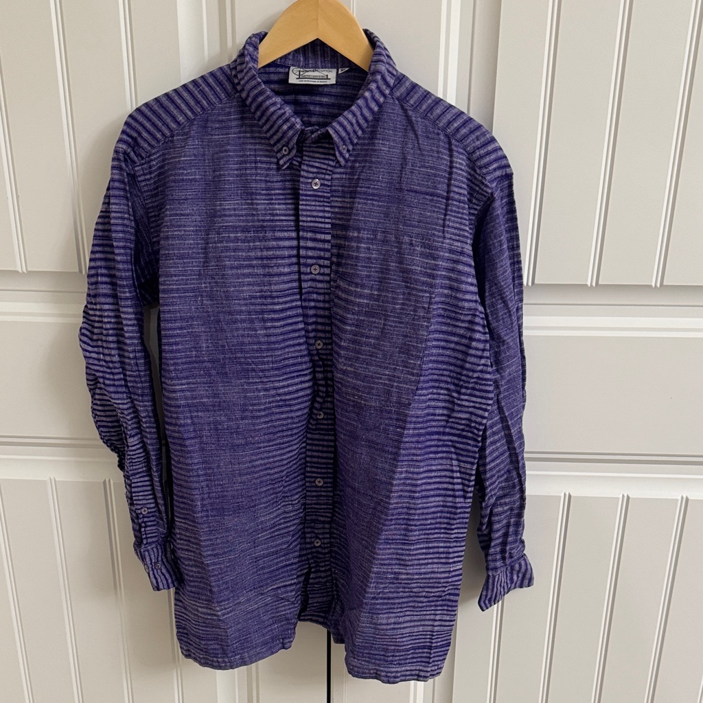 Mens Khadi Cotton Purple Striped Shirt Previously Owned By Mens Khadi Cotton Purple Striped Shirt Previously Owned By